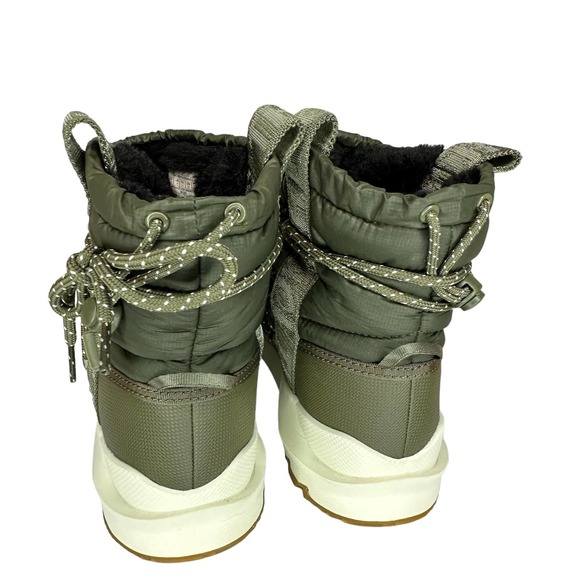 THE NORTH FACE Women's Boots Thermoball Size 10 Lace Up Taupe Green Waterproof - Picture 5 of 15